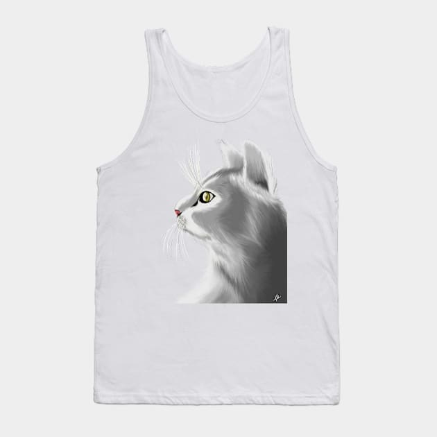 Gray Cat - Transparent Background Tank Top by Markyartshop